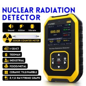 Geiger Counter Nuclear Radiation Detector - FNIRSI Radiation Dosimeter with LCD Display, Portable Handheld Beta Gamma X-ray Rechargeable Radiation Monitor Meter, 5 Dosage Units Switched